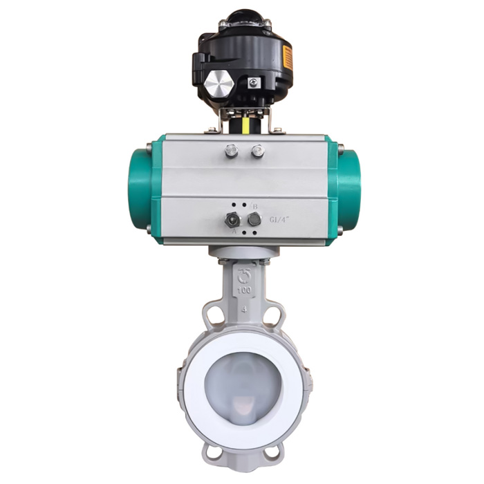 氣動對夾式襯氟蝶閥