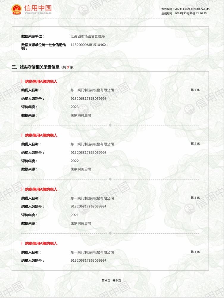 納稅信用A級納稅人